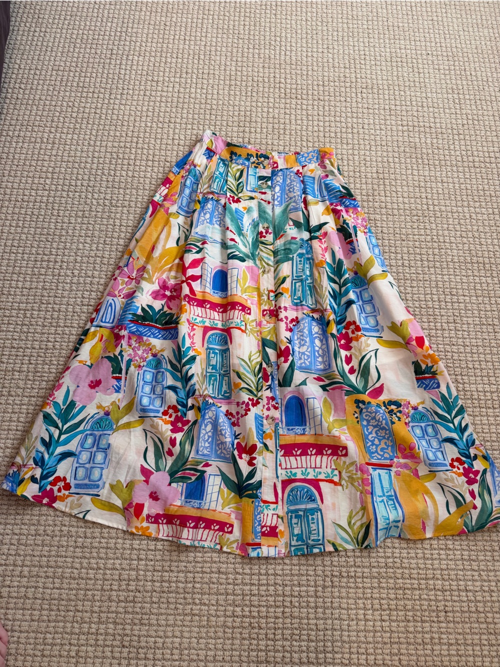 Dress Forum Floral Midi Skirt in Multicolor Size Small